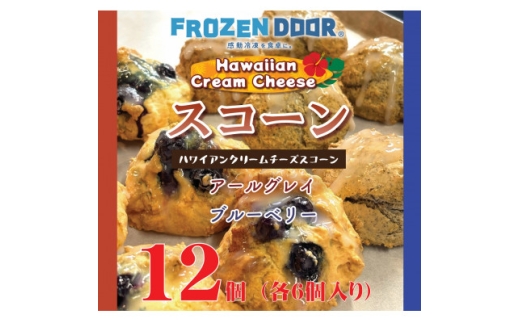 ＜2種×6個　計12個入り＞ハワイアンスコーン(ブルーベリー)(紅茶)《冷凍》【1630841】 2217265 - 大阪府富田林市