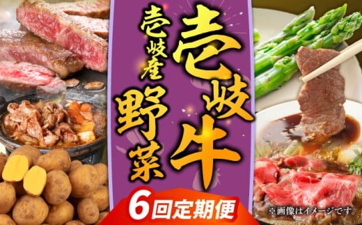 【先行予約】【全6回定期便】壱岐牛・壱岐産野菜定期便【2025年10月下旬以降順次発送】《壱岐市》【壱岐市農業協同組合】壱岐牛 すき焼き ステーキ 焼肉 ハンバーグ [JBO161]