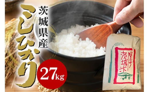 【令和6年産】石岡市産コシヒカリ 27kg 限定30袋 精米 米 お米 こしひかり 白米 こめ コシヒカリ ブランド米 取り寄せ 特産 ごはん ご飯 コメ お取り寄せ ギフト 贈り物 お弁当 弁当 おにぎり ふっくら ツヤツヤ 甘い 農家直送 産地直送 数量限定 国産 茨城県産 石岡市 贈答 (B05-003)