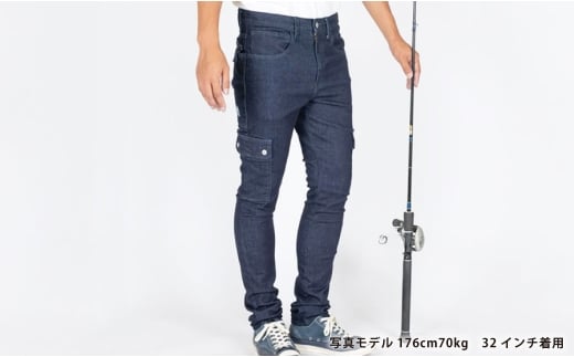 【THE BACK WATER】撥水ストレッチデニム釣り・アウトドアカーゴパンツ　BW-403VM(34インチ)【ストレッチデニム ストレッチ デニム アウトドア ズボン ジーンズ 衣類 ファッション お洒落 岡山県 倉敷市 おすすめ 人気】