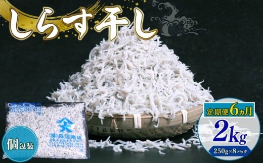 【定期便6回】しらす干し2kg（250g×8パック）|しらす干し 釜揚げ ごはん 丼 パスタ チャーハン サラダ 魚 料理 高知県 南国市 シラス しらす ちりめん じゃこ かちり 小魚 魚貝 魚貝類 しらす シラス 海鮮 しらす丼 シラス丼 ふるさと納税しらすしらす おすすめ 高知産しらす 高知県産しらす 米 こめ コメ に合う