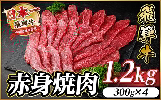 飛騨牛 赤身(焼肉・BBQ用) 約1.2kg(約300g×4)＜冷蔵便＞A4～A5等級 黒毛和牛【1646184】