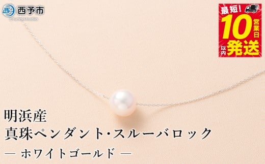 保証書付き＜真珠ペンダント・スルーバロック（ホワイトゴールド）＞8.0～9.0mm 純国産 高品質 アコヤ パール あこや ネックレス アクセサリー レディース 女性 誕生日 記念日 成人祝い 明浜産 佐藤真珠 愛媛県 西予市【常温】『最短10営業日以内に発送』