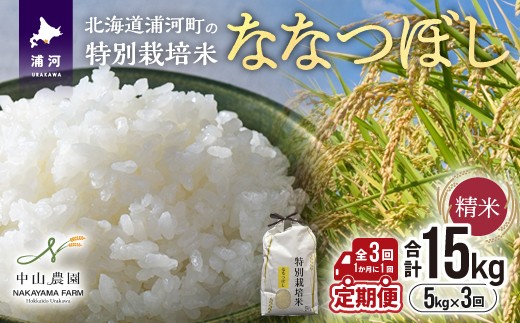 「ななつぼし5kg(精米)」を月に1回(全3回)の定期便でお届けします!