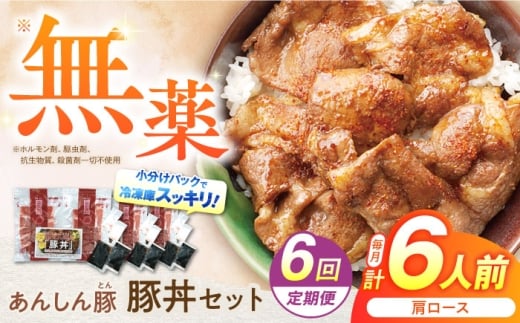 6回 定期便 あんしん豚 豚丼セット 豚肉 肩ロース 国産 白川町 国産 豚 お惣菜 時短 手軽