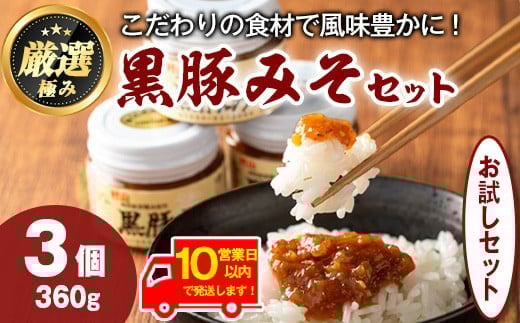 【0081316a】《10営業日以内に発送！》絶品！黒豚みそおためしセット(120g×3個) 味噌 調味料 黒豚味噌 豚味噌【村山製油】