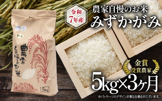 【 先行予約 】 令和7年産 新米 5kg 定期便 3回 みずかがみ 農家自慢のお米 近江米 ( 2025年産 3ヶ月 連続 お届け 白米 精米 お米 おこめ ブランド米 産地直送 農家直送 送料無料 滋賀県 竜王 ふるさと納税 ) 