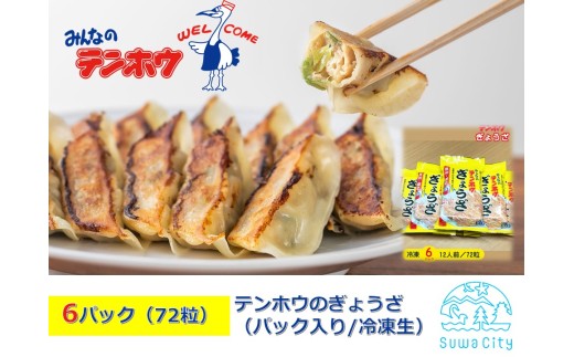 テンホウのぎょうざ（パック入り/冷凍生）6パック[12人前/72粒]（シナモン・八角入り）／ テンホウ ぎょうざ ギョウザ 餃子 冷凍 信州 長野県 諏訪市 諏訪 【21-08】 2222351 - 長野県諏訪市