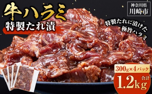 <訳あり>牛ハラミ 特製たれ漬 1.2kg【3月発送】 2223391 - 神奈川県川崎市