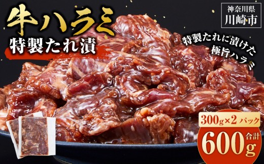 ＜訳あり＞牛ハラミ　特製たれ漬　0.6kg【2月発送】