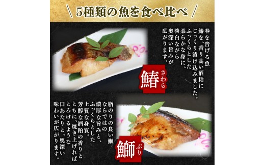 5種（鰆・鰤・鰈・銀鮭・鯛）×2