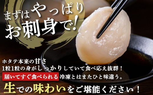 【関東限定！生ほたて】《期間限定》北海道雄武産 生玉ほたて　300ｇ　塩水パック(冷蔵)