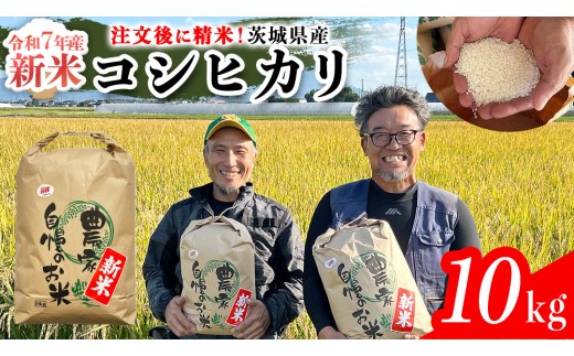 【令和7年】茨城県産 コシヒカリ 10kg 令和7年産 新米 単一原料米 精米 米 お米 コメ 白米 こしひかり 茨城県[BC083sa]