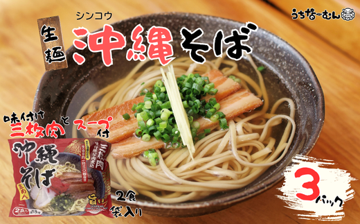 シンコウ 沖縄そば 2食 袋入 3P  2239906 - 沖縄県中城村