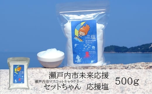 セットちゃん 応援塩 500g 塩 フレーク塩 粗塩 調味料 岡山 瀬戸内市 [№5735-3369]