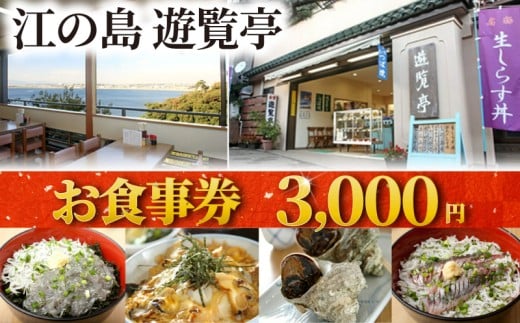 江の島 遊覧亭 食事券 3000円 分 江ノ島 食事券 お食事券 グルメ券 利用券 商品券 補助券 ギフト券 ギフト チケット お食事 ランチ 海鮮丼 江の島丼 サザエ しらす 生しらす シラス 海が見える オーシャンビュー 湘南海岸 海 一望  旅行 観光 旅行 トラベル 関東 首都圏 神奈川 湘南 藤沢 2248061 - 神奈川県藤沢市