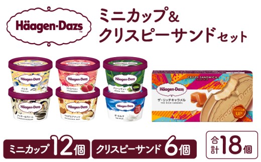 ハーゲンダッツ『ミニカップ(12個)＆クリスピーサンド(6個)セット』アイスクリーム アイス スイーツ デザート_H0016-037
