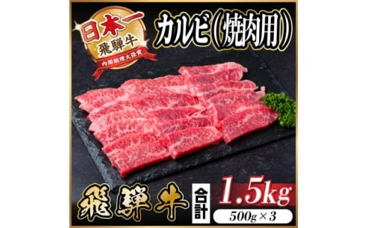 レビューキャンペーン実施中!飛騨牛　厳選カルビ(焼肉・BBQ用)1.5kg　A4～A5等級　小分け【1543785】 1482948 - 岐阜県羽島市