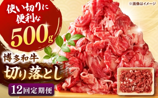 【全12回定期便】博多和牛切り落とし500g ▼切り落とし 切落し 切り落とし肉 国産 定期便   桂川町/株式会社 MEAT PLUS [ADAQ125]