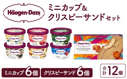 ハーゲンダッツ『ミニカップ(6個)＆クリスピーサンド(6個)セット』アイスクリーム アイス スイーツ デザート_H0016-035