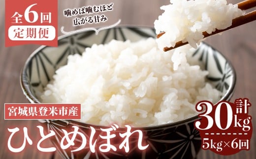 ＜先行予約！2025年10月から発送開始予定＞≪令和7年産≫【6回定期便】ひとめぼれ 計30kg (5kg×6回配送) 登米市産 お米 おこめ 米 コメ 白米 ご飯 ごはん おにぎり お弁当 6か月 頒布会【登米ライスサービス株式会社】tm456 692573 - 宮城県登米市