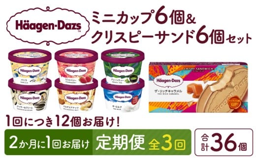 ＜全3回定期便・隔月＞ハーゲンダッツ『ミニカップ＆クリスピーサンドセット(合計36個)』アイスクリーム アイス スイーツ デザート_H0026-048