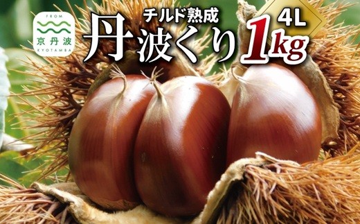 チルド熟成 丹波くり 4L 1kg( 京都 京丹波町産 丹波栗 熟成 生栗)※北海道・沖縄・その他離島は配送不可 [018TNX001L]