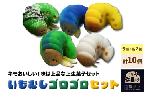 いもむしゴロゴロセット（5種×各2個 計10個）上生菓子 和菓子 小松屋本店 プレゼント インスタ映え お菓子 スイーツ ギフト 1022853 - 秋田県横手市