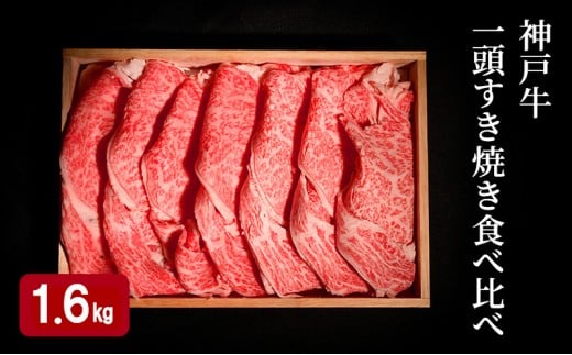 神戸牛 一頭 すき焼き 食べ比べ B（4種）計 1.6kg （ ロース ・ もも ・ かた ・ ばら 各400g） 2218694 - 兵庫県小野市