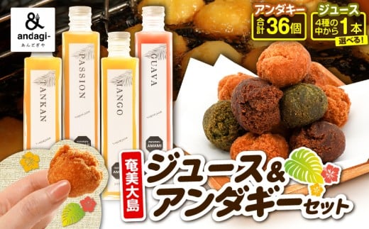 [選べる]奄美ジュース&アンダギーセット タンカン・パッション・マンゴー・グァバ A191-003_SKU