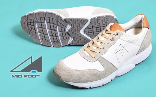 MIDFOOT ( ミッドフッド ) 紳士靴 レザースニーカー MF001JM ( ホワイト ) 4E 26.0cm [№5990-8881]0473
