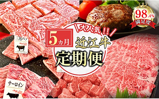 【定期便】近江牛定期便　焼肉/ハンバーグ/サイコロステーキ/すき焼き【FO50U】