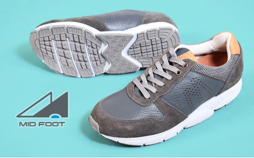 MIDFOOT ( ミッドフッド ) 婦人靴 レザースニーカー MF001JL ( グレー ) 4E 