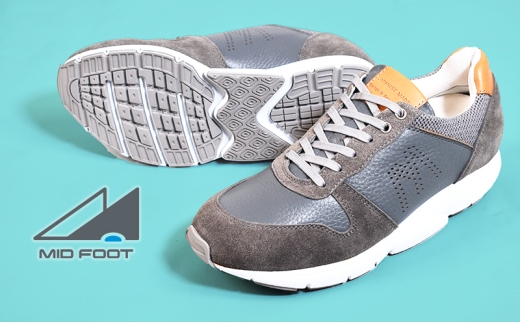 MIDFOOT ( ミッドフッド ) 紳士靴 レザースニーカー MF001JM ( グレー ) 4E 