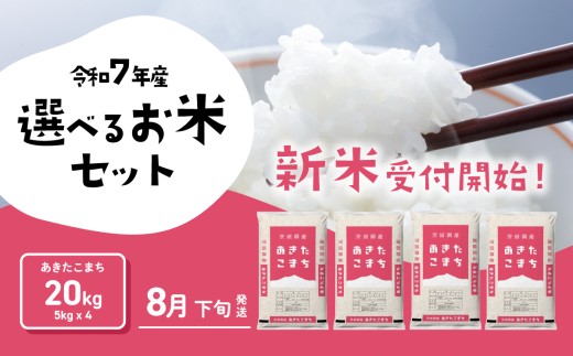 【8月下旬発送】あきたこまち 20kg 令和7年産 新米 茨城県産 白米 精米 茨城県 お米 米 [SF289yai]