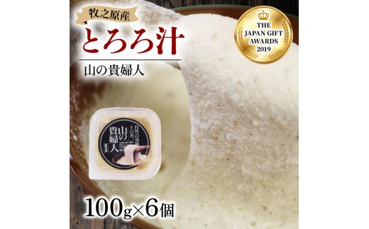 [ZIP!の「水卜あさみと一緒に朝ごはん」で紹介されました!] 冷凍 自然薯 100% とろろ汁 山の貴婦人 100g × 6 パック セット とろろ 山芋 ヤマイモ 山いも じねんじょ 滋養強壮 お取り寄せ ギフト グルメ 贈答 人気 静岡県 牧之原市 尾白弁当