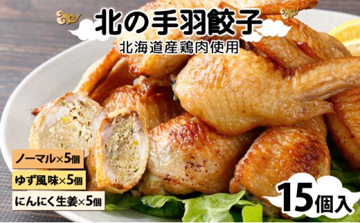 北海道産鶏肉を使った手羽先餃子【北の手羽ぎょうざ】15個セット(5個×3袋)≪配送地域限定≫【53101】 1015588 - 北海道岩見沢市