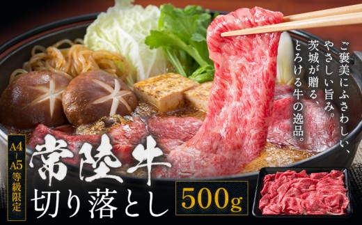 常陸牛 黒毛和牛 牛肉 切り落とし 500g 茨城県 結城市 《30日以内に出荷予定(土日祝除く) 》お肉 肉 牛肉 和牛 牛肉切り落とし 薄切り ロース 国産 国産牛 すき焼き 牛丼 肉じゃが 焼肉【配送不可地域あり】