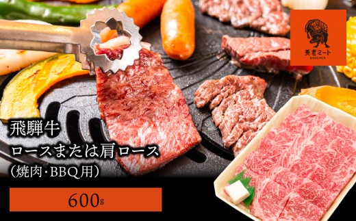 【飛騨牛】ロースまたは肩ロース600g (焼肉・BBQ用) 427296 - 岐阜県垂井町