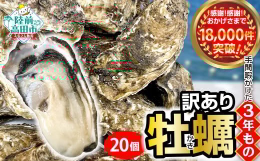 【1月後半お届け】三陸産 『 殻付き牡蠣 (生食用)』20個 【訳あり/規格外品】※感謝！ 11,000件突破！【 訳あり 天然 牡蠣 かき 殻付き 生食 焼き牡蠣 蒸し牡蠣 人気 国産 陸前高田 三陸産 広田湾産 小友 マルテン水産 】 2175998 - 岩手県陸前高田市