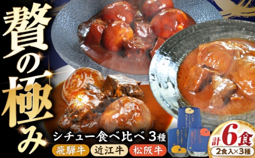 -あふひ 贅の極み- 高級 近江牛/飛騨牛/松阪牛シチュー 食べ比べ3種セット 2人前×各1個セット ビーフシチュー デミグラスソース 保存食 恵那市 / テンポイント [AUEU038] 1088502 - 岐阜県恵那市