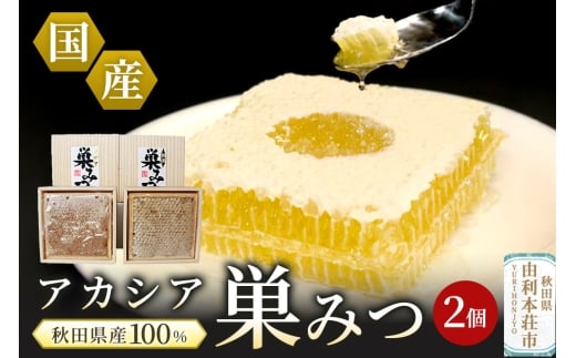 小松養蜂場 はちみつ 秋田県産 100％ 巣みつ(アカシア)  2個セット 376489 - 秋田県由利本荘市