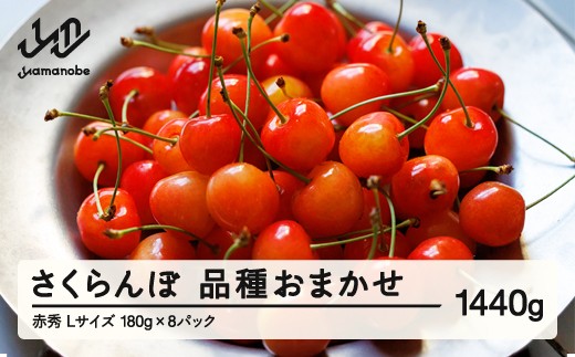 【先行予約】 さくらんぼ 品種おまかせ 赤秀品 L玉 180g×8パック ご家庭用 2026年産 令和8年産 山形県産 mm-saoal1440