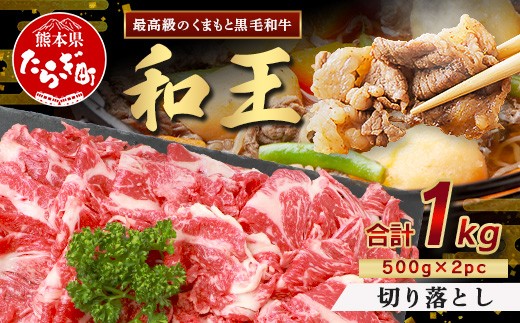 【発送月選択可】くまもと黒毛和牛(和王) 切り落とし 1kg(500g×2)  ブランド牛 肉 きりおとし すきやき すき焼き 焼肉 焼き肉 牛肉 国産 プレミアム品質 122-0509