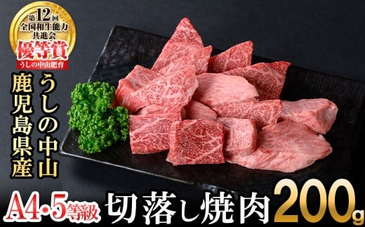 <A4・A5等級>鹿児島県産黒毛和牛 うしの中山 切り落とし焼肉用 200g 黒毛和牛 和牛 肉 牛肉 国産 九州産 鹿児島県産 焼肉 日本一 a0-382 2239185 - 鹿児島県志布志市