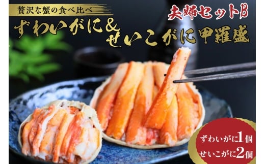 1月発送：☆蟹の宝石箱☆【贅沢なカニの食べ比べ】ずわいがに＆せいこがに甲羅盛 夫婦セットB　YK00268_01