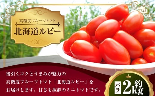 ミニトマト「北海道ルビー」約2kg バラ 野菜 高糖度 北海道 浦臼町 【2025年11月下旬迄発送】 2188434 - 北海道浦臼町