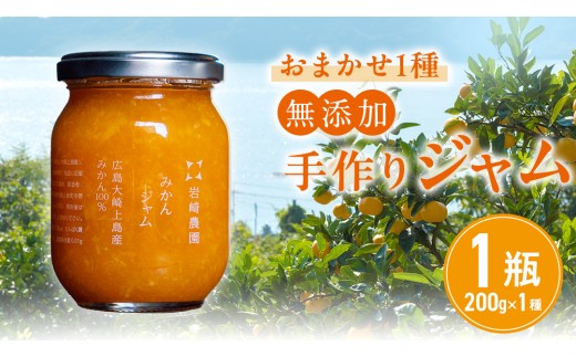 岩﨑農園 無添加 手作り ジャム 200g 1本 広島県 大崎上島町 瀬戸内 離島 農家 完全受注生産 新鮮 フレッシュ フルーツ いちじく みかん いちご ブルーベリー キウイ 果物 パン