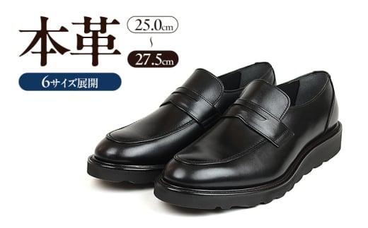 0288 カジュアルシューズ ローファー 3Eウィズ BLACK(ブラック) メンズ ファッション 靴 シューズ 本革 26.5cm 