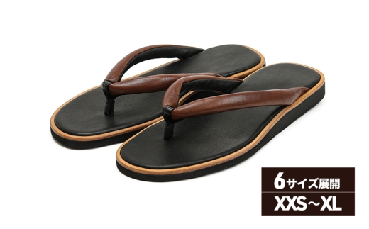 TUっKAKE BL/BR(ブラック/ブラウン) ユニセックス ファッション 靴 シューズ 栃木レザー つっかけ XS(23.5cm〜24.0cm) 
